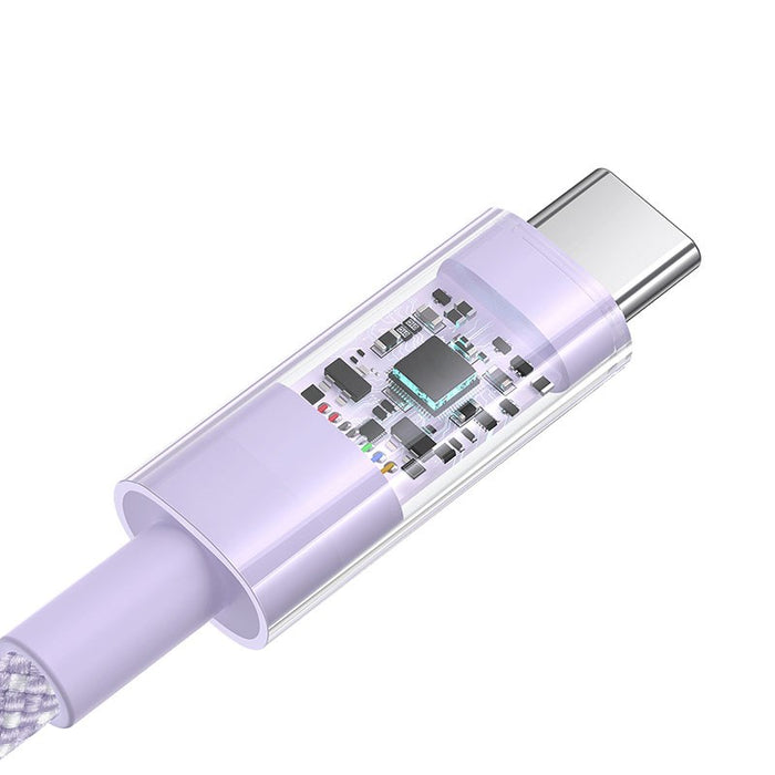 Baseus Gem USB A към USB C кабел за бързо зареждане 2 м 100 W Лилав