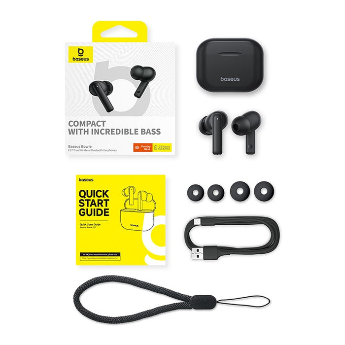 Слушалки Baseus Bowie E17 True Wireless Stereo (TWS) In-ear Calls/Music USB Type-C Bluetooth Black