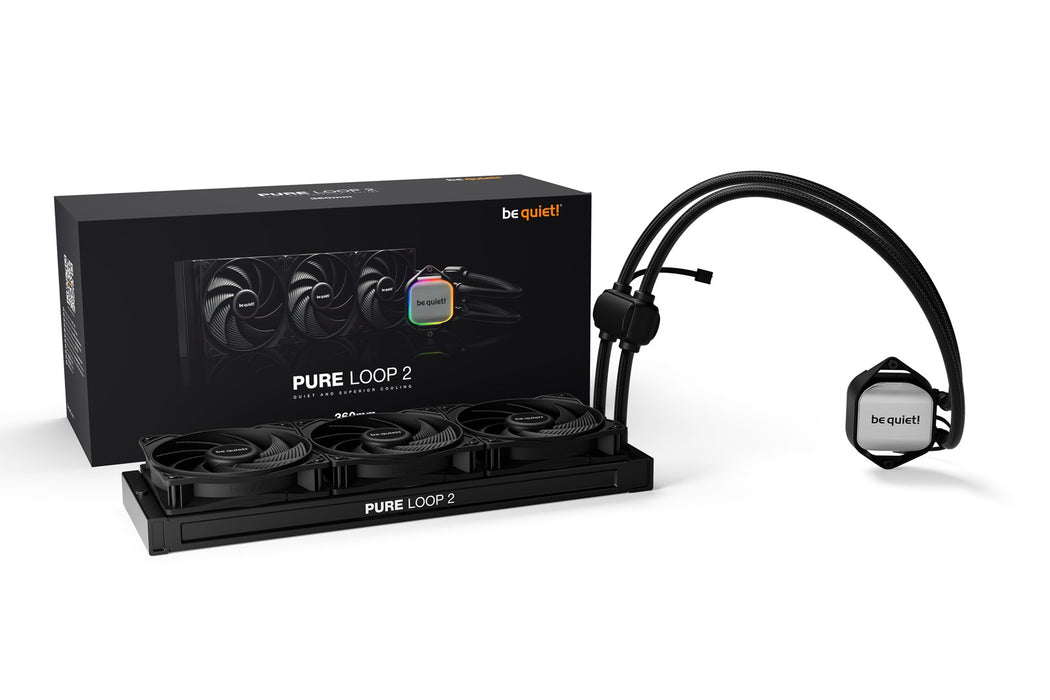 мълчи! Pure Loop 2 | 360 мм процесор Всичко в едно течен охладител 12 см черен 1 бр.