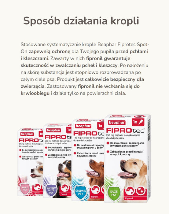 BEAPHAR Drops against fleas and ticks for dogs L - 1 x 268 mg