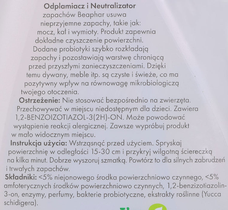 Препарат за отстраняване на петна и неутрализатор на миризми Beaphar - 500 мл