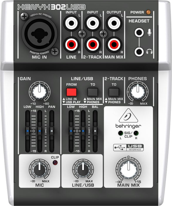 Behringer X302USB аудио миксер 5 канала