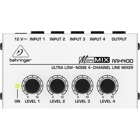 Behringer MX400 аудио миксер 4 канала Черен, Бял
