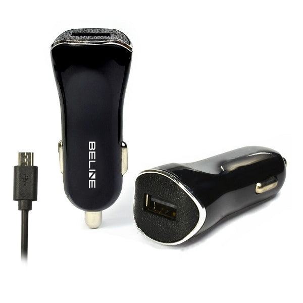 Зарядно Beline за кола, microUSB, черно
