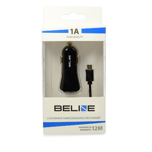 Зарядно Beline за кола, microUSB, черно