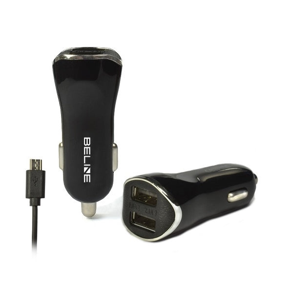 Автомобилно зарядно Beline с microUSB 2.4A, черно