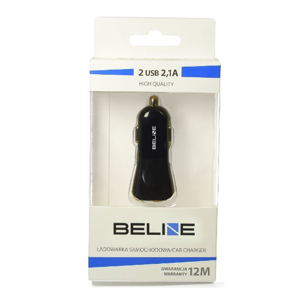 Автомобилно зарядно Beline 2,1A, черно (само глава)