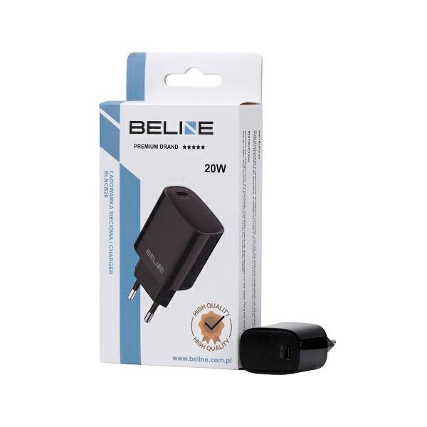 Зарядно Beline 20W USB-C PD 3.0, черно (само глава)