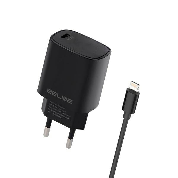 Зарядно Beline 20W с кабел Lightning, черно, PD 3.0