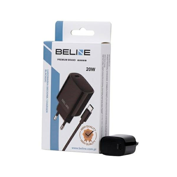 Зарядно Beline 20W USB-C, черно, PD 3.0