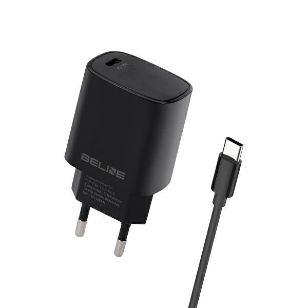 Зарядно Beline 20W USB-C, черно, PD 3.0