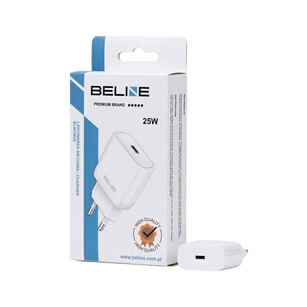 Зарядно Beline 25W USB-C PD 3.0 GaN, бяло (само глава)