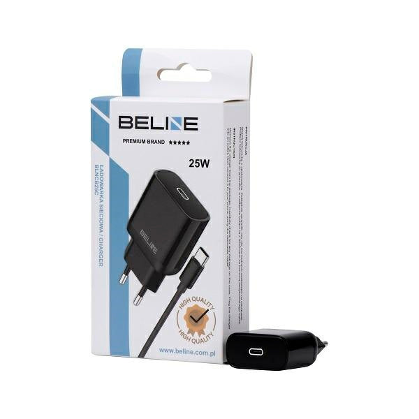Зарядно Beline 25W USB-C, черно, PD 3.0, GaN