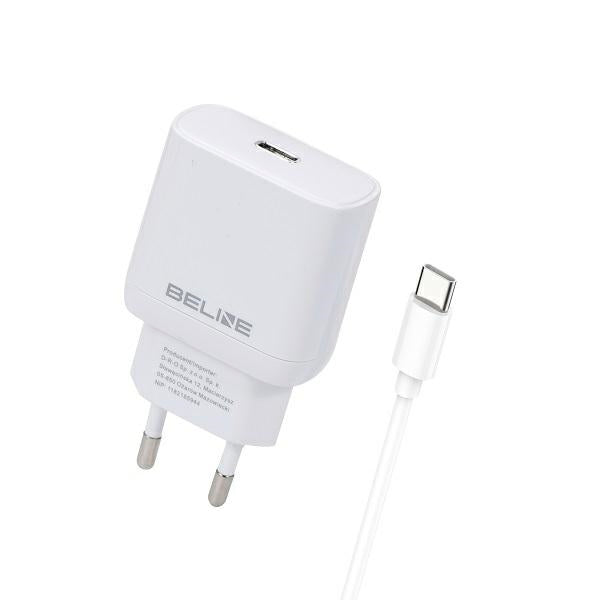 Зарядно Beline 25W USB-C с PD 3.0 GaN, бял