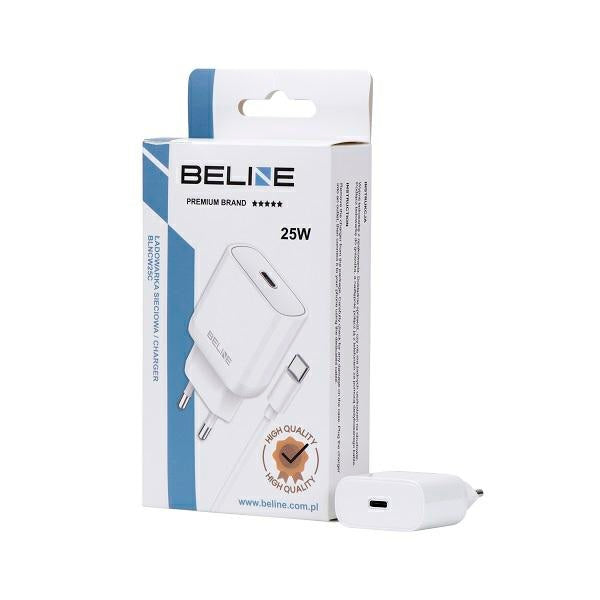 Зарядно Beline 25W USB-C с PD 3.0 GaN, бял