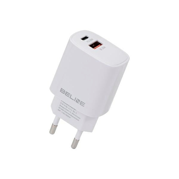Зарядно Beline 30W GaN PD 3.0 + QC 3.0, бял (само глава)