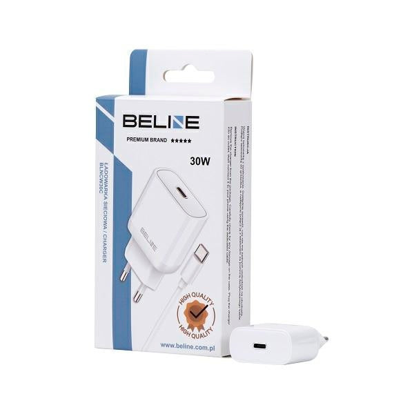 Зарядно Beline 30W USB-C, PD 3.0, GaN, бяло