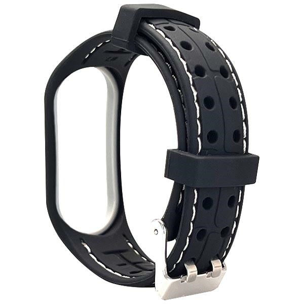 Каишка Beline за Mi Band 6/5 Smartwatch, черно-бял