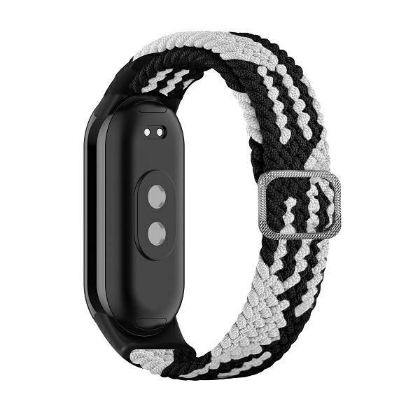 Каишка Beline Textile за Mi Band 10/9/8, черно-бял