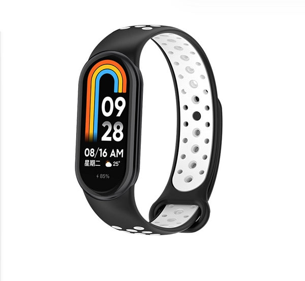 Каишка Beline за Mi Band 10/9/8 design, черно-бяла