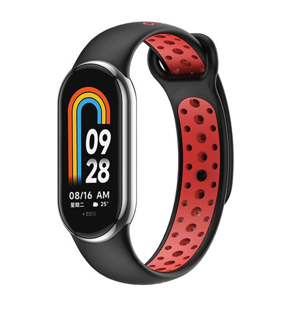Каишка Beline за Mi Band 10/9/8 design, черно-червена