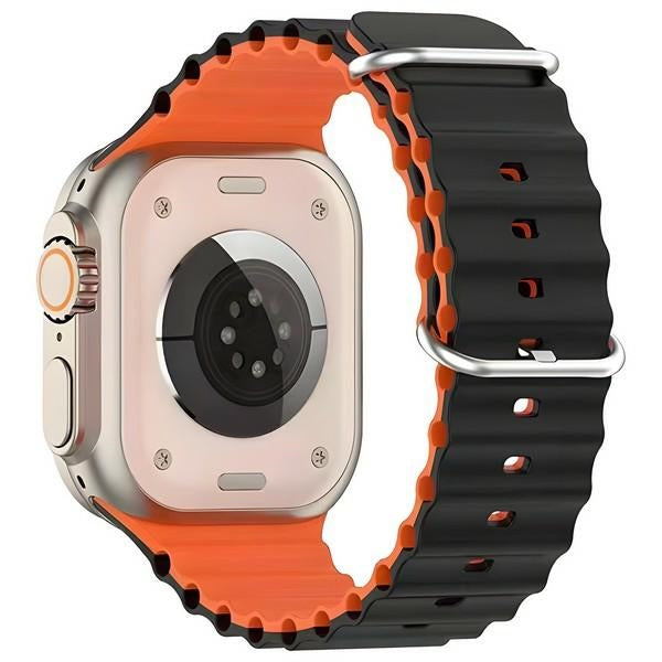 Силиконова каишка Beline Apple Watch Waves38/40/41mm, черно-оранжева