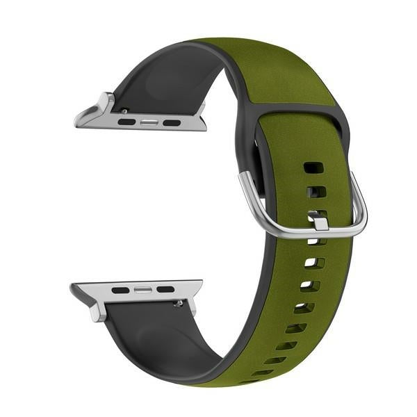 Силиконова каишка Beline Apple Watch Leather42/44/45/49mm, зелено-черна