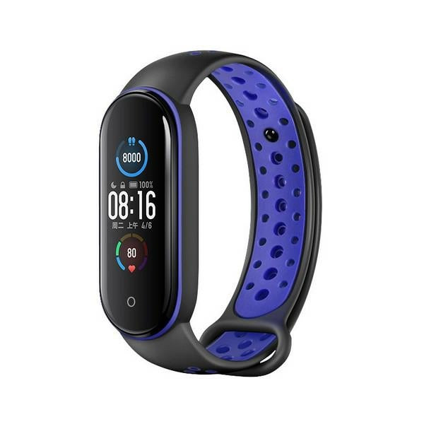 Каишка Beline Design за Mi Band 7/6, черно-синя