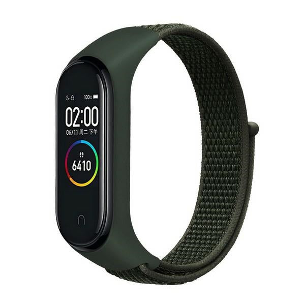 Каишка Beline Nylon Loop за Mi Band 7/6/5/4/3, зелена
