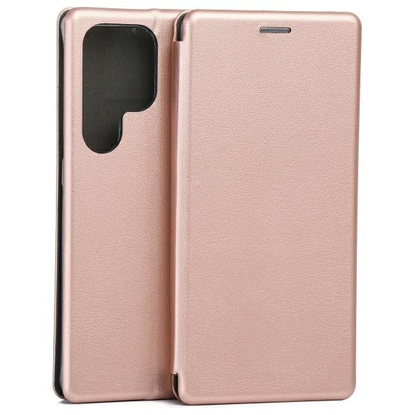 Калъф Beline Etui Book Magnetic M0 S25 Ultra за смартфон, розово-златен