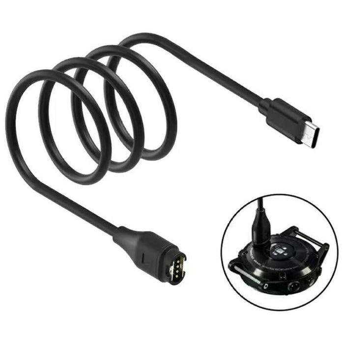 Кабел Beline USB-C за зареждане на смарт часовници Garmin 1 m, черен