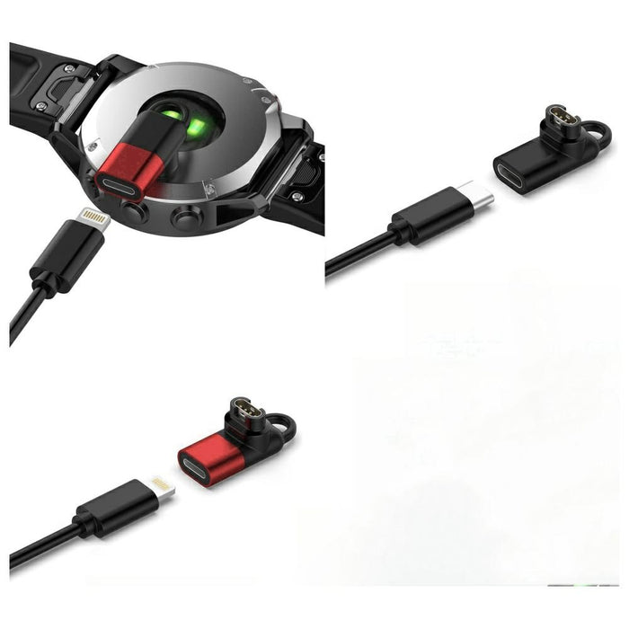 Адаптер Lightning MajesticLine за зареждане на умни часовници Garmin, червен