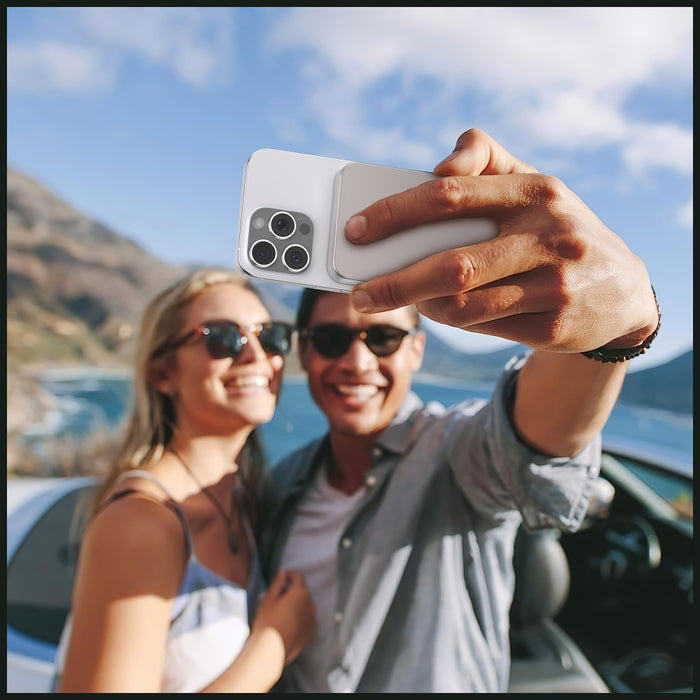 Powerbank Beline Mini Cellline MagSafe Qi2 15W, сив/титаниум