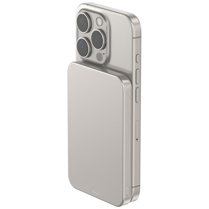 Powerbank Beline Mini Cellline MagSafe Qi2 15W, сив/титаниум
