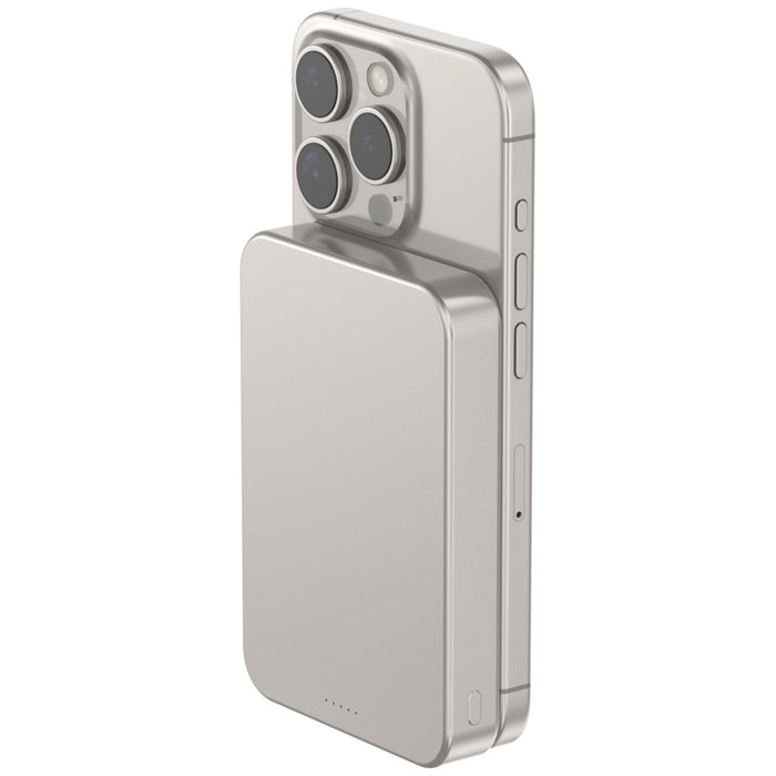 Powerbank Beline Mini Cellline MagSafe Qi2 15W, сив, магнитен безжичен