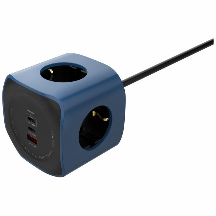 Разклонител Beline Cellline Power Socket Cube 6в1 с 65W, син
