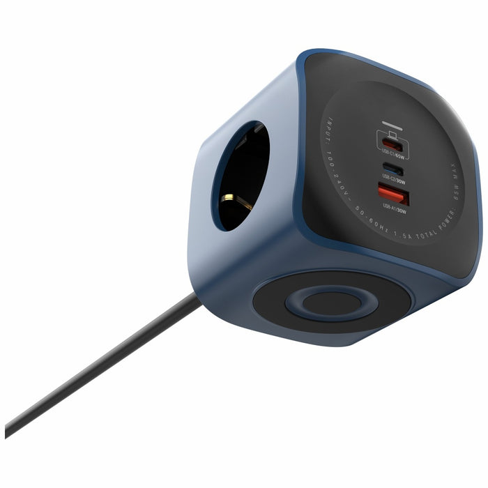 Разклонител Beline Cellline Power Socket Cube 6в1 с 65W, син