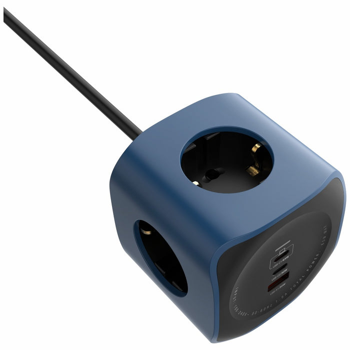 Разклонител Beline Cellline Power Socket Cube 6в1 с 65W, син