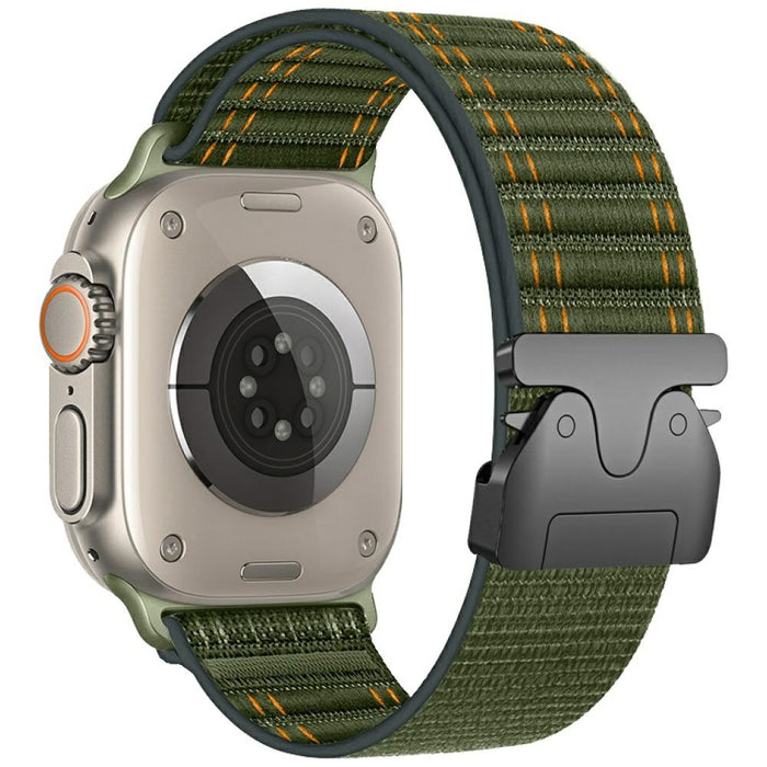 Каишка Beline Woven Nylon Diagonal Style Parachute за Watch 42/44/45, зелена