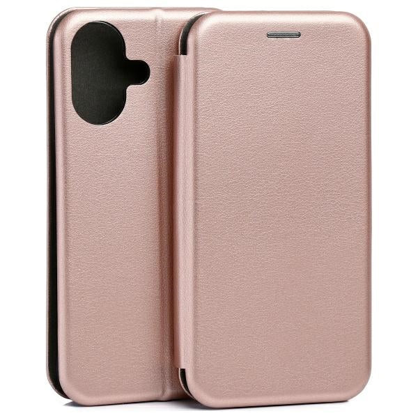 Калъф Beline Book Magnetic за iPhone 17, розово-златен