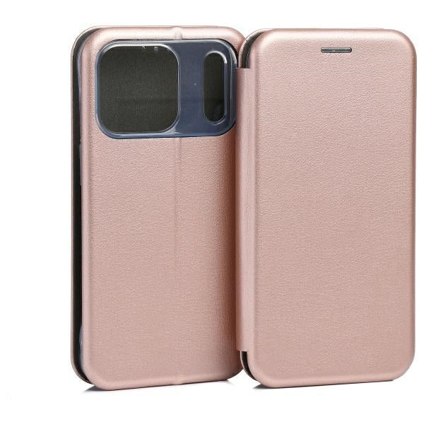 Калъф Beline Book Magnetic за iPhone 17 Pro, розово-златен