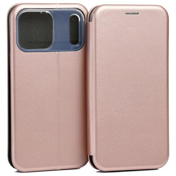 Калъф Beline Book Magnetic за iPhone 17 Pro Max, розово-златен