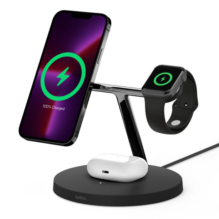Belkin WIZ017vfBK Слушалки, Смартфон, Smartwatch Черен AC Безжично зареждане Бързо зареждане На закрито