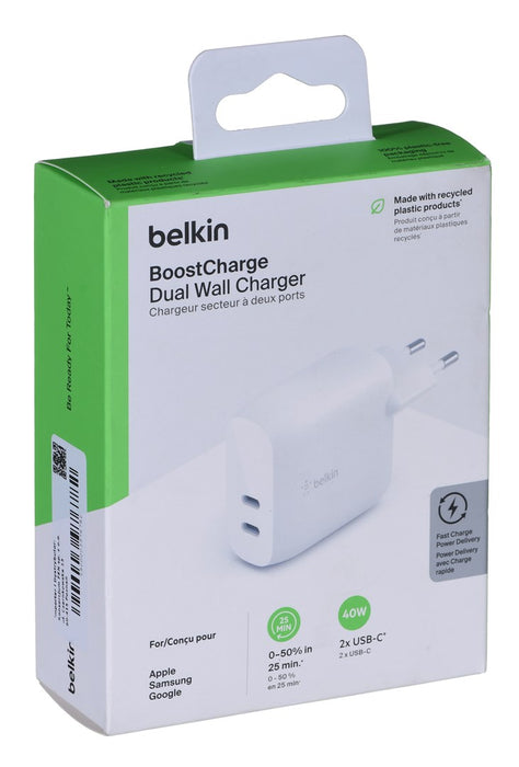 Зарядно за мобилни устройства Belkin WCB006VFWH Смартфон, Таблет Бял AC Indoor