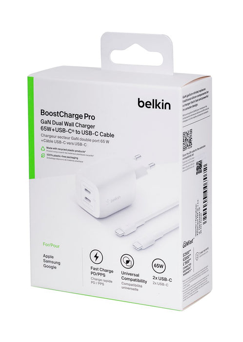 Зарядно за стена Belkin WCH013VF2MWH-B6 Бял 65 W