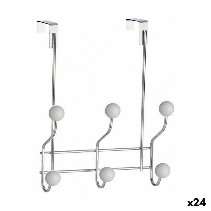 Поставка за Палта за Врата Berilo W4742-6H W4742-6H Бял Метал Пластмаса 10 x 22 x 26 cm 22,5 x 25 x 9 cm (24 броя)