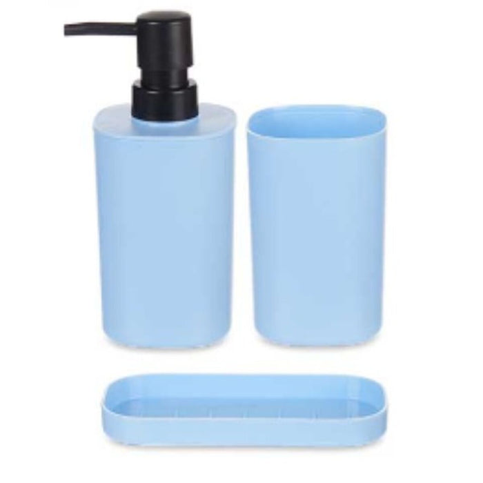 Комплект за Баня Berilo B8108-S3-BLUE B8108-S3-BLUE Син Черен полипропилен (12 броя)
