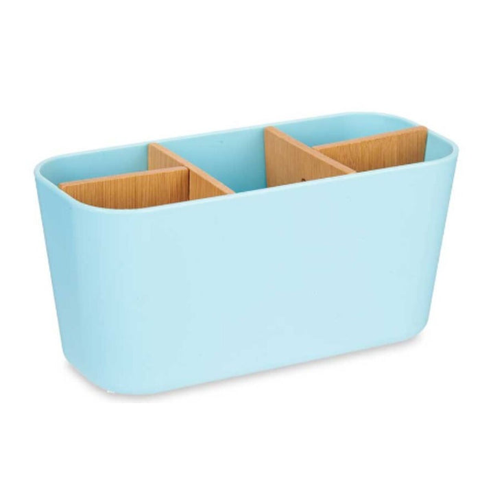 Поставка за четка за зъби Berilo B9045-BLUE B9045-BLUE Син Бамбук полипропилен 21 x 10 x 9 cm (6 броя)