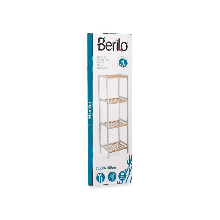 Стелажи за Баня Berilo WR5503-4-460 WR5503-4-460 Бял Естествен 35 x 30 x 100 cm 35,2 x 100,2 x 30,2 cm