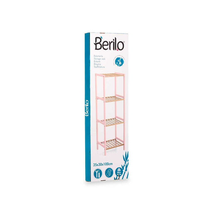Стелажи за Баня Berilo WR5503-4-463 WR5503-4-463 Розов Естествен 35 x 30 x 100 cm 35,2 x 100,2 x 30,2 cm